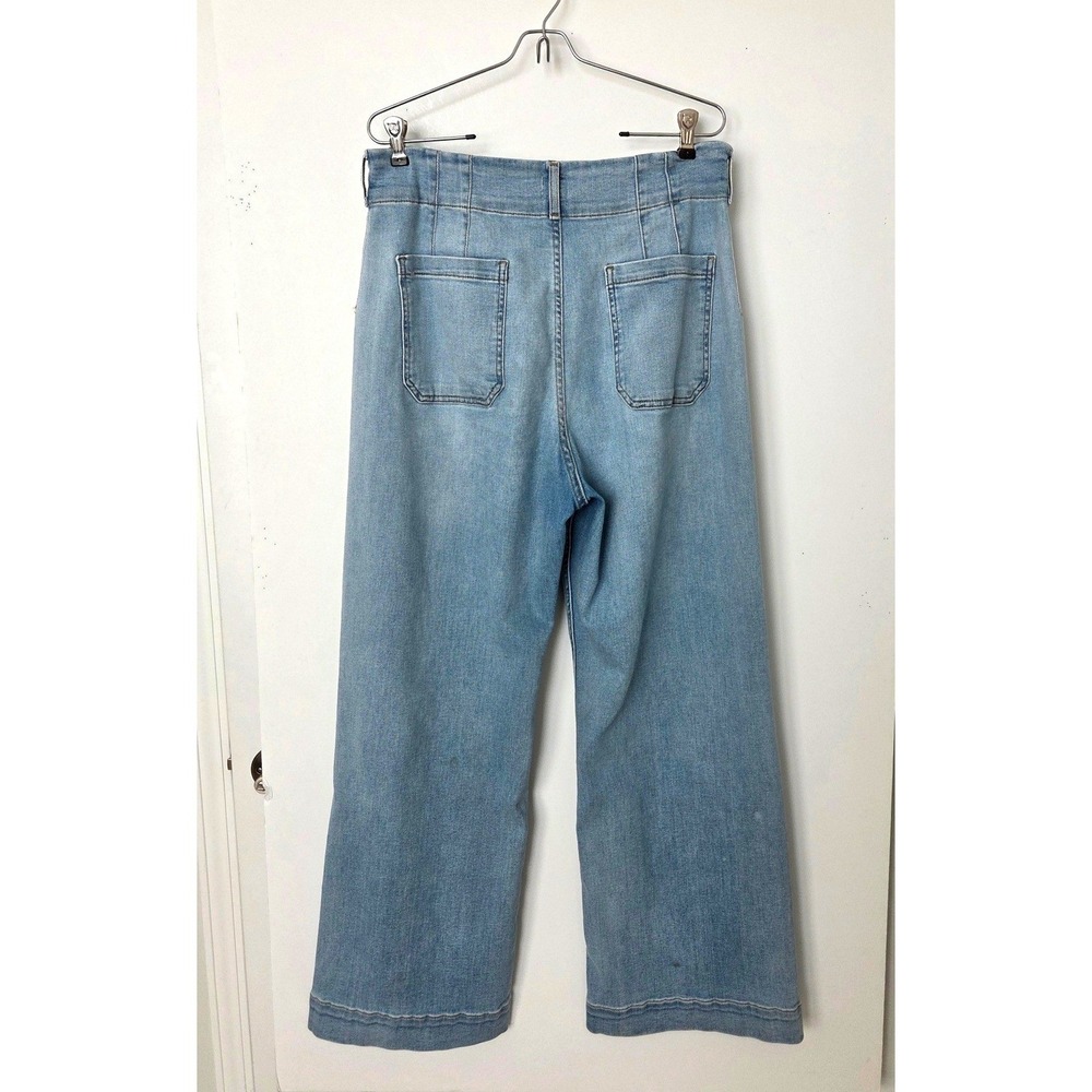 Maeve Anthropologie Colette Wide Leg Jeans Women 32 Light Wash Blue Denim Pocket - Picture 4 of 4